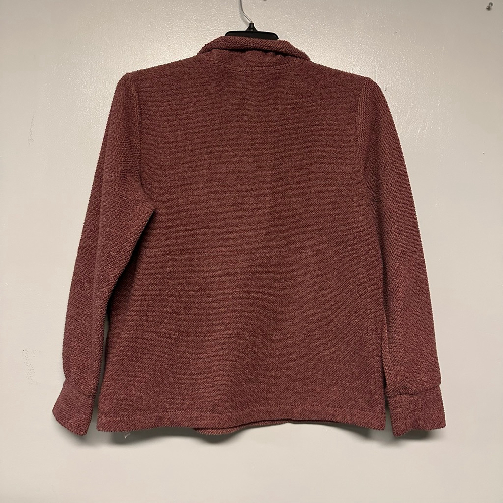 Balance Collection Maroon 3/4 button Sweater womens Large heavy knit pockets - Picture 9 of 12